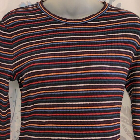 2 for $20 Wild Fable Striped Long-Sleeve Stretch Dress Sz M - Picture 2 of 7